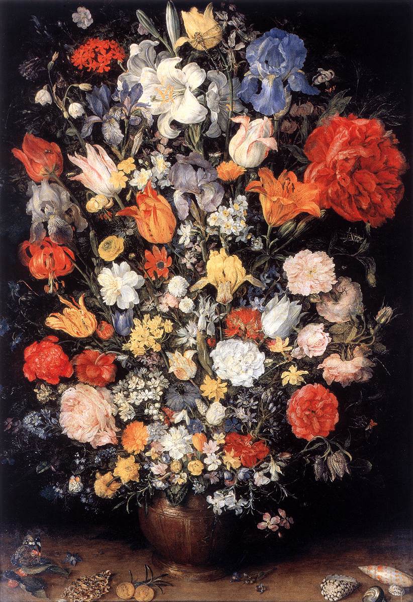 Jan Brueghel il Vecchio, Vaso di fiori ecc