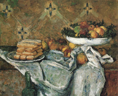 Cezanne, Fruttiera e piatto di biscotti